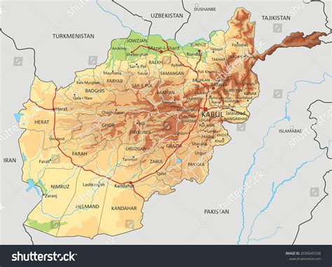Physical Map Of Afghanistan Ezilon Maps