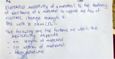 what is electrical resistivity of a material? what is its unit ...