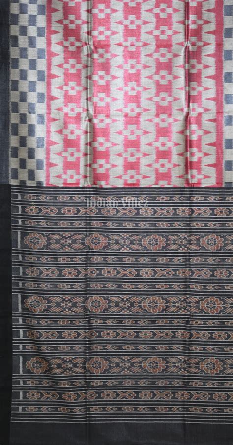 Light Blue Red Fine Gopalpur Tussar Silk Saree – IndianVillèz
