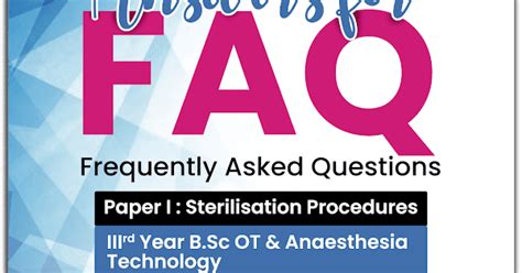 Sterilization Procedures FAQs Answer Key for 3rd Year BSc OTAT 🎓 | I ...
