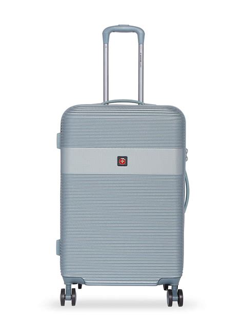 Swissbrand Cairo ABS Teal Hard Side Medium Trolley : Amazon.in: Fashion