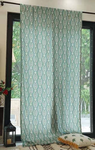 Sage Green Leaves Trails Printed Curtain | Throwpillow
