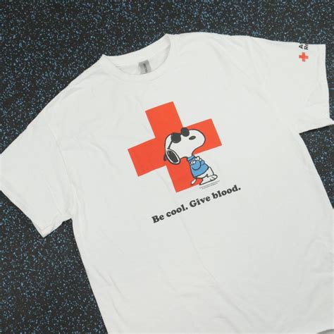 Peanuts Men's White and Red T-shirt | Depop