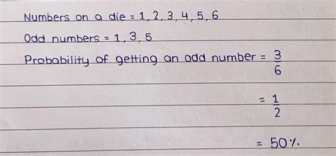 What is the probability that an odd number will appear when a die is ...