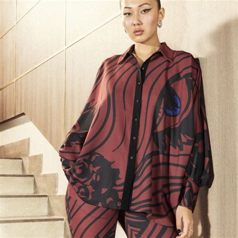 Wine-Hued Printed Crepe Shirt – Pocketful of Cherrie
