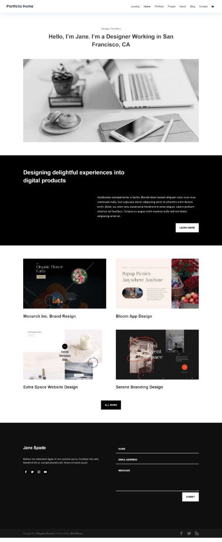 Divi Portfolio website example + template