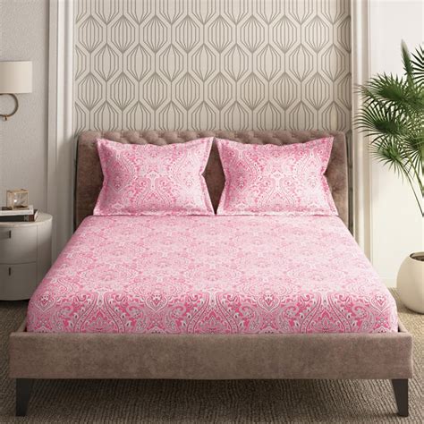 Buy CANNON Arizona Cotton 180TC Printed 3Pcs Super King Bedsheet Set ...