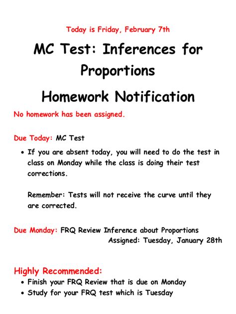 Fillable Online AP Statistics Test A - Inference for Proportions - Part ...