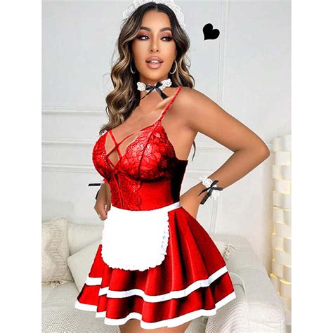 Buy Secrets By ZeroKaata Women Red Self Design Baby Doll Lingerie with ...