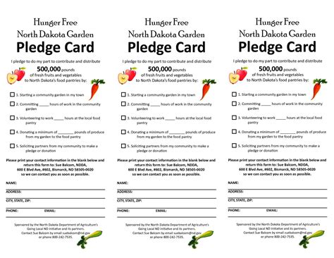 Editable Pledge Card Template