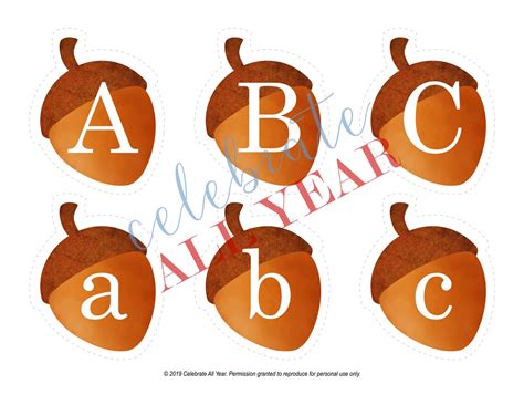 Buy Printable Acorn Alphabet Set Online in India - Etsy