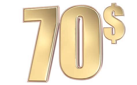 70 Number Gold Dollar 3D 27255574 PNG