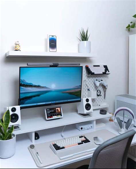 Image result for White Computer Desk Setup
