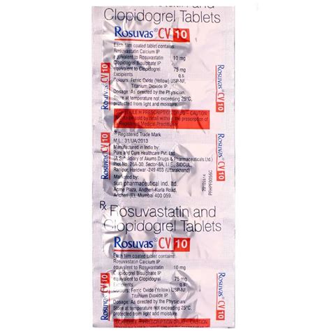 Buy Rosuvas CV 10 Tablet online | Uses, Side Effects, Price and ...