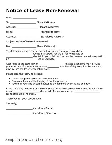 Valid Notice of Lease Non-Renewal Forms ️ Blank PDF Template