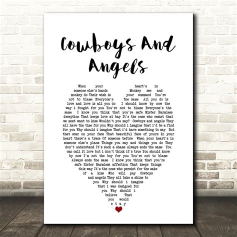 George Michael Cowboys And Angels Heart Song Lyric Quote Print ...