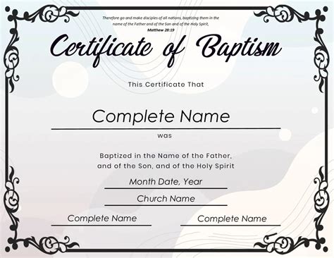 Pdf Of Baptism Certificate Templates Free Custom Printable Baptismal