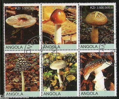 Angola 2000 Mushroom Tree Plant Orchid Flora Setenant BLK/6 Cancelled ...