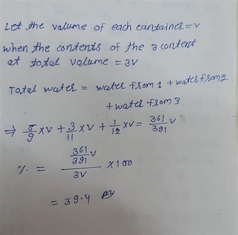Three completely filled identical vessels, containing a soft drink ...