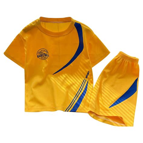ASFGIMUJ Boys Sports Clothes Football Short Sleeved Basketball Shorts ...