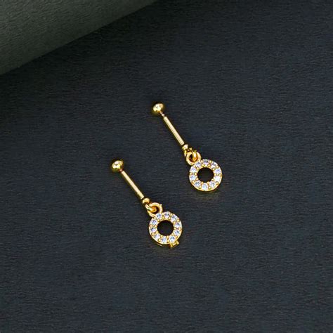 Sparkling Round CZ Gold Plated Bugadi Earrings Online | Kollam Supreme ...