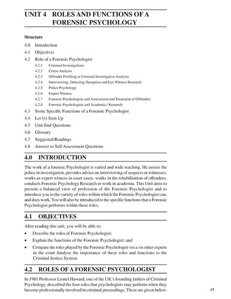 Unit-4 - Subject related document - 45 Forensic Psychology and UNIT 4 ...