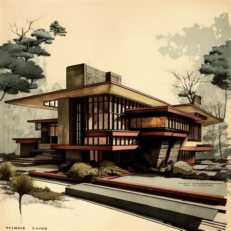 Art Deco, Mid Century House Inspired by Frank Lloyd Wright's ...