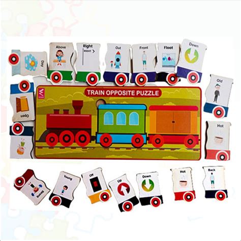 Wooden Train Opposite Puzzle Educational Board Game – Wissen Products