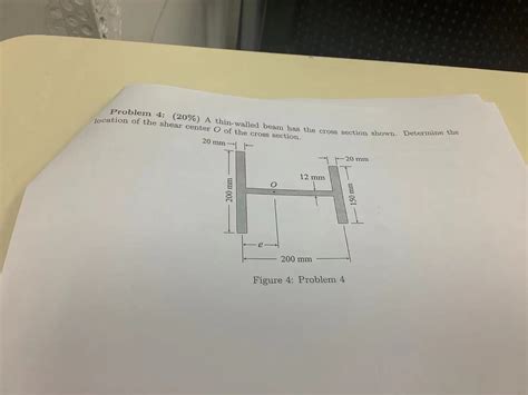 Solved Problem 4: (20%) ﻿A thin-walled beam has the cross | Chegg.com