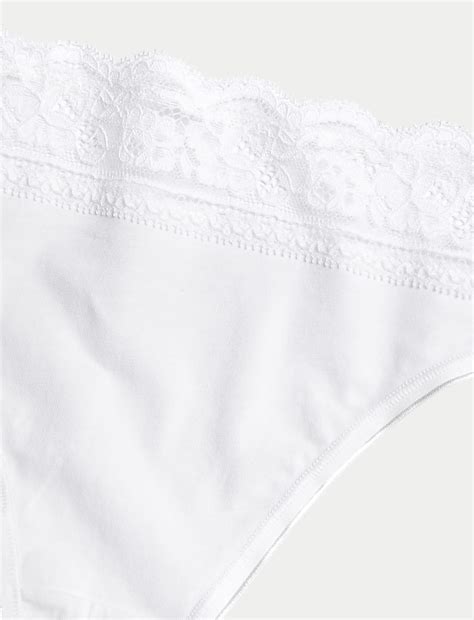 Buy 5pk Cotton Lycra® & Lace Knickers at Marks & Spencer
