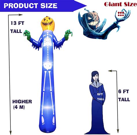 Buy Over 12ft Pumpkin Skeleton Halloween Inflatables Outdoor ...