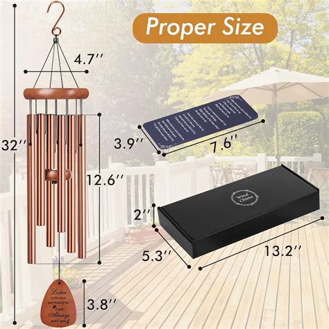 Buy Fabunote Sympathy Wind Chimes for Outside - Wooden Memorial Wind ...