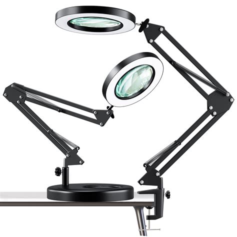 KIRKAS Magnifying Glass with Light and Stand, 10X Real Glass 2-in-1 ...