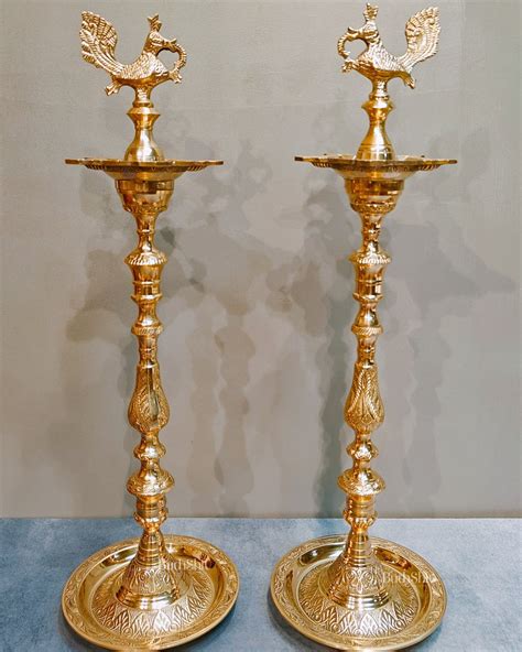 Buy Majestic Brass Peacock Samai Lamp Perfect for Inauguration ...