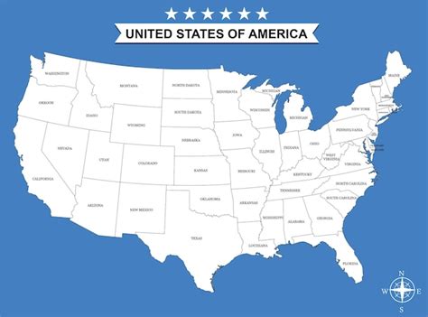 Flat design of united states outline maps | Premium Vector