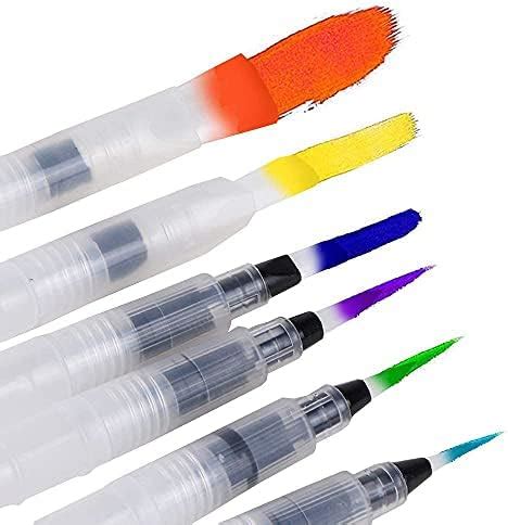 Water Coloring Brush Pens, Set of 6 Watercolor Painting Brushes Pen for ...