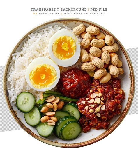 Nasi lemak traditional malaysian spicy rice dish | Premium AI-generated PSD