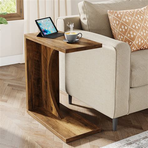 Tribesigns C-Shaped End Table, Sofa Side Table Couch Table