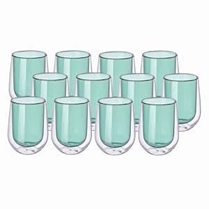 Kuber Industries 12 Pcs Double Walled Borosilicate Glass | High Thermal ...