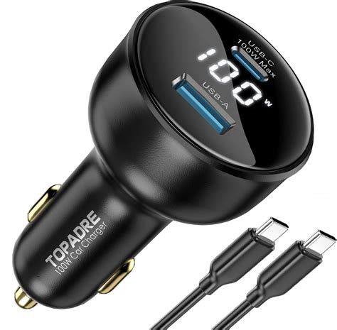 Amazon.com: 100W USB C Fast Car Charger with Display, PD3.0+QC Type C ...