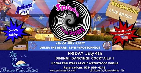 4th of July Party! Live Music with Spinderella & The Posers, Beach Club ...