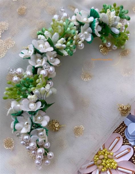 Artificial Fabric Flowers/moti Reusable South Indian Hair Accessory ...