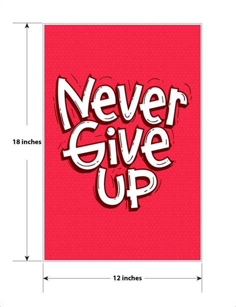 Motivational poster |Never Give Up| Inspirational Posters for Wall ...