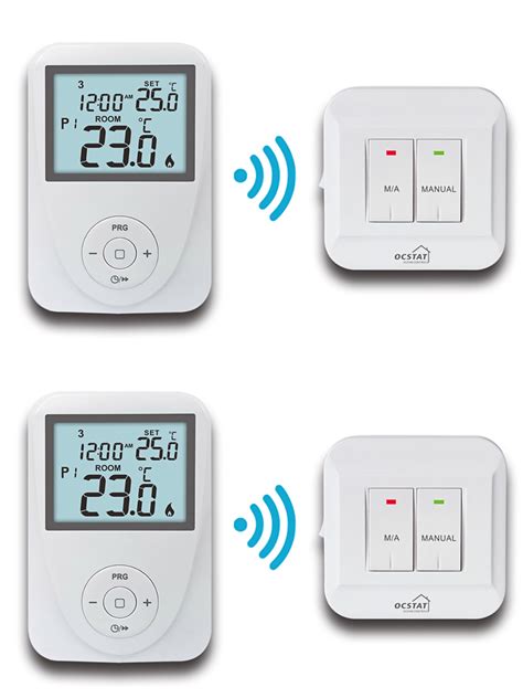 Wireless Remote Sensor Controlled Thermostat / Domestic Programmable ...