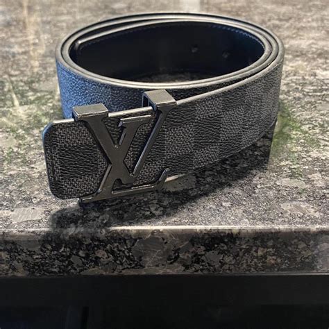 Louis Vuitton Monogram Mens Belt. Black & Gray Size... - Depop