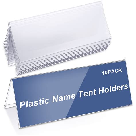 Buy 10 Pieces Clear Plastic Name Tent Holders 11" x 4.25" Acrylic Name ...