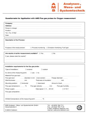 Fillable Online Questionnaire Flue gas - ams-dielheim.com Fax Email ...