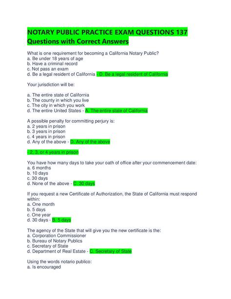 Cheat Sheet Notary Exam at Stephen Jamerson blog