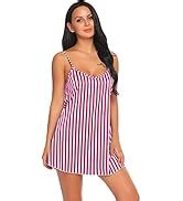 Buy Xs and Os Women Nightwear Stripe Pattern Above The Knee Satin Robe ...
