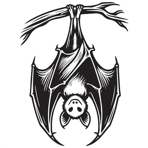 Bat hanging upside dow | Premium AI-generated vector
